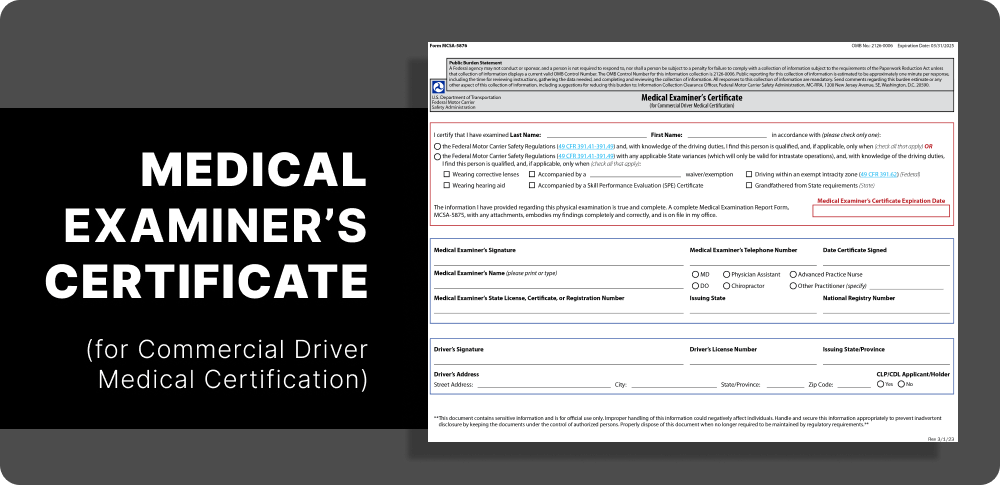 Medical Examiner’s Certificate for Obtaining a CDL in the USA